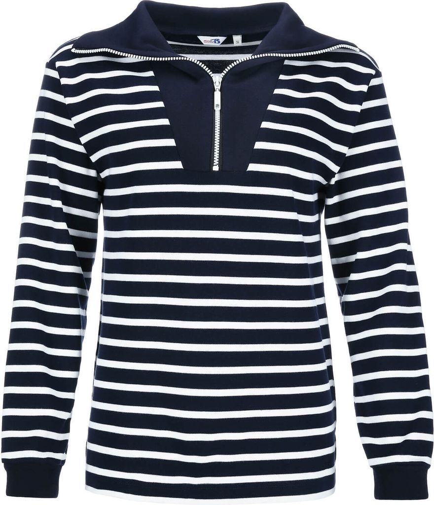 modAS Damen Troyer-Shirt Maritim mit Streifen - Gestreiftes Produktbild 