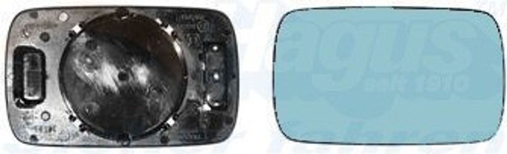 VAN WEZEL Spiegelglas Außenspiegel Rechts für BMW 3 Limousine (E36) Blau Getönt Konvex 0640832