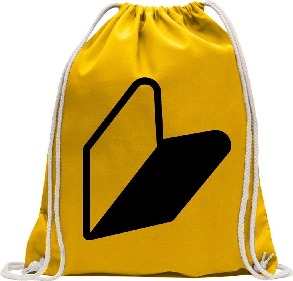 Kiwistar - Turnbeutel - gelb - Wakaba JDM JAPAN - Fun Rucksack Sport Beutel Gymsack Baumwolle mit Ziehgurt