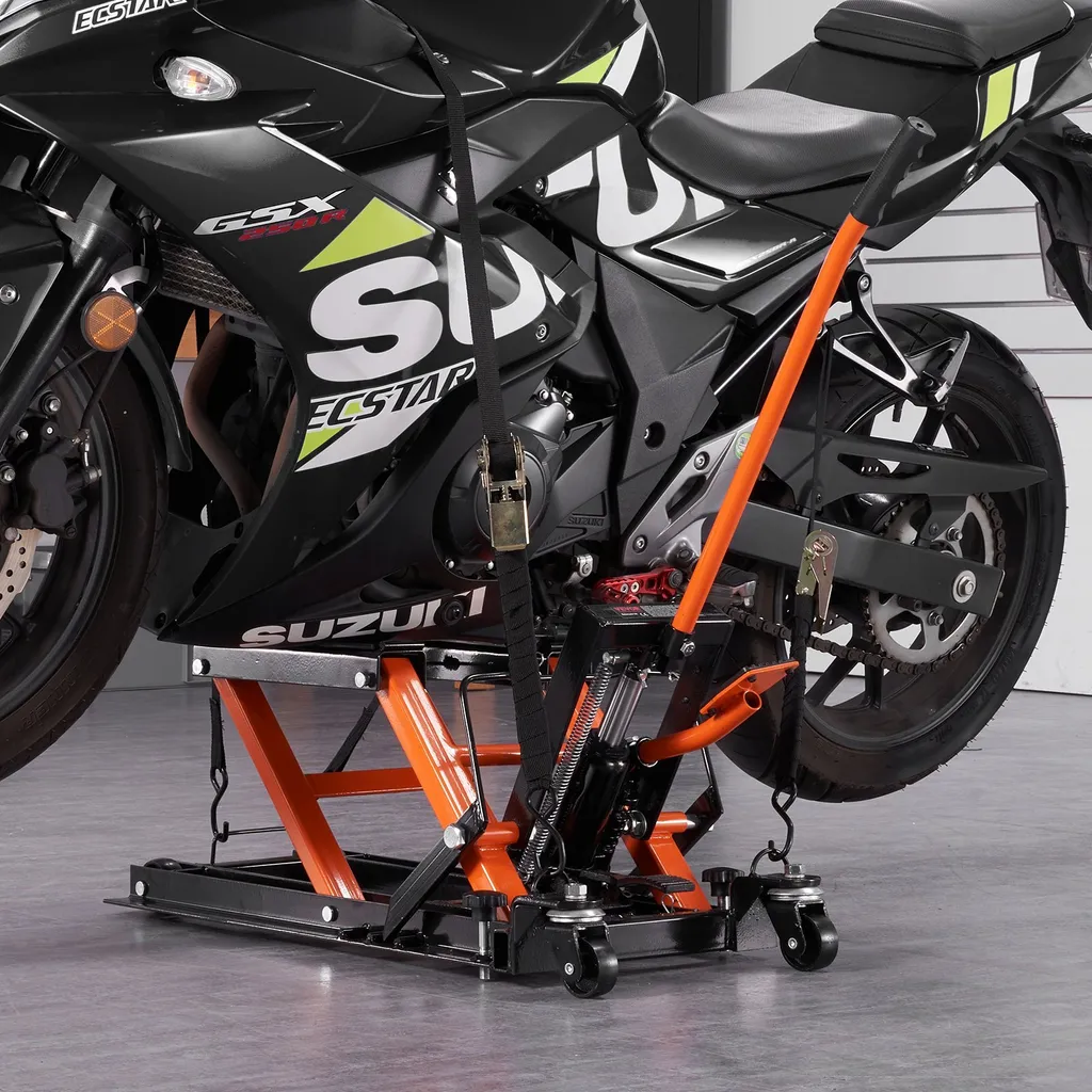 Piattaforma Sollevamento Moto 700kg | Cavalletto Regolabile 120-385mm - 8