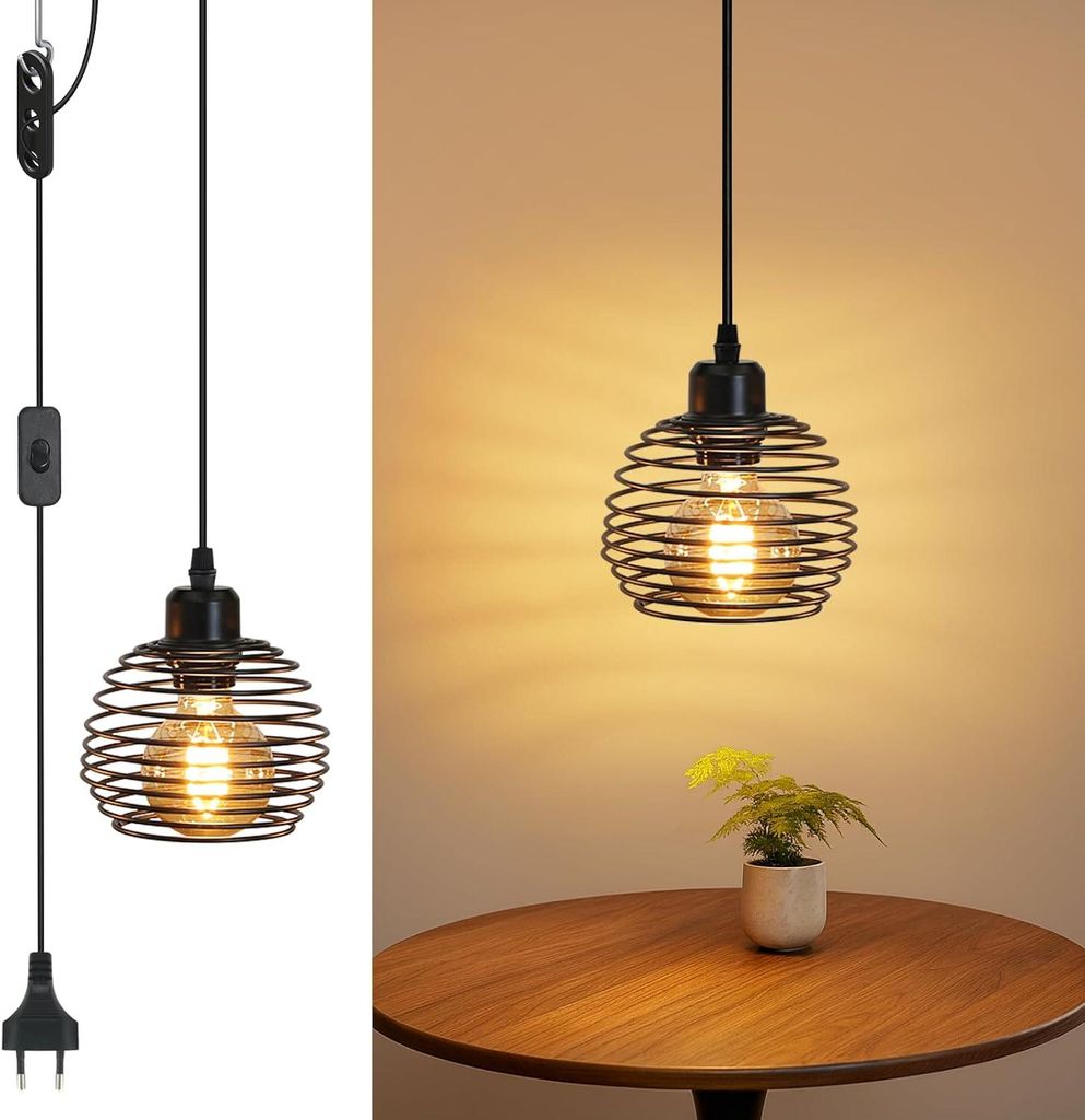 ZMH Lampada a sospensione vintage industriale - Lampada a Immagine del prodotto 