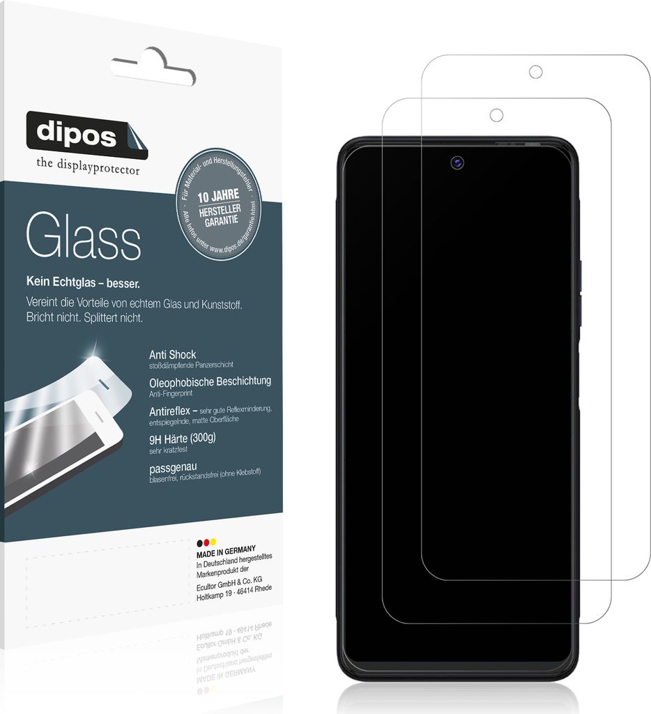 2x Schutzfolie für Tecno Pova 3 matt - Anti-Shock 9H Folie dipos Glass Kunststoffglas