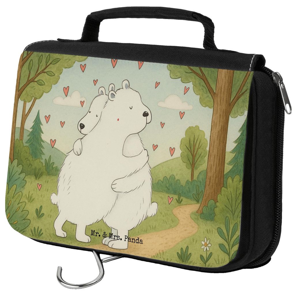 Mr. & Mrs. Panda Kulturbeutel Eisbär Umarmen Design - Weiß - Geschenk, Kulturtasche, Lustige Sprüche, Waschbeutel, hygienebeutel, Schminktasche,...