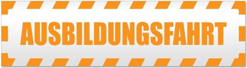 Kiwistar Ausbildungsfahrt gestreift Magnetschild Schild magnetisch - 60cm Orange - Magnetfolie für Auto PKW Kfz