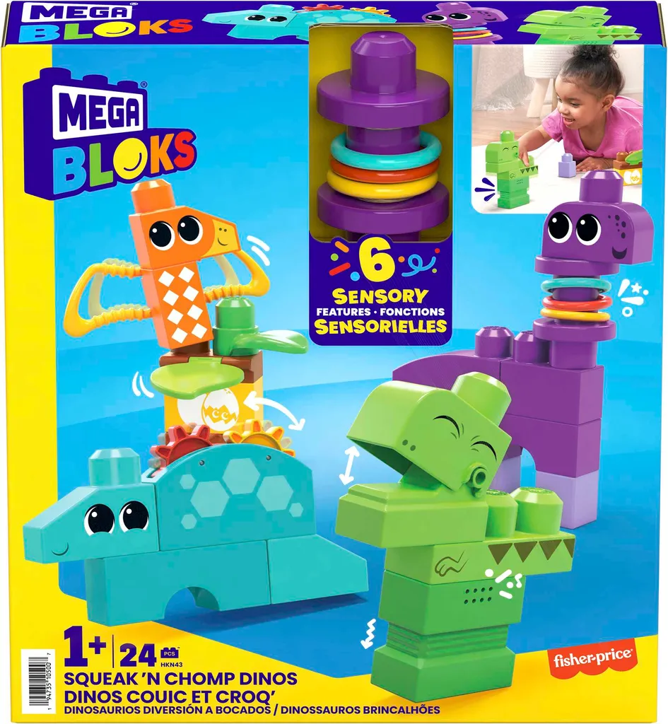 Jouet de Construction Dinosaure Premier Âge Mega Bloks pour les Petits