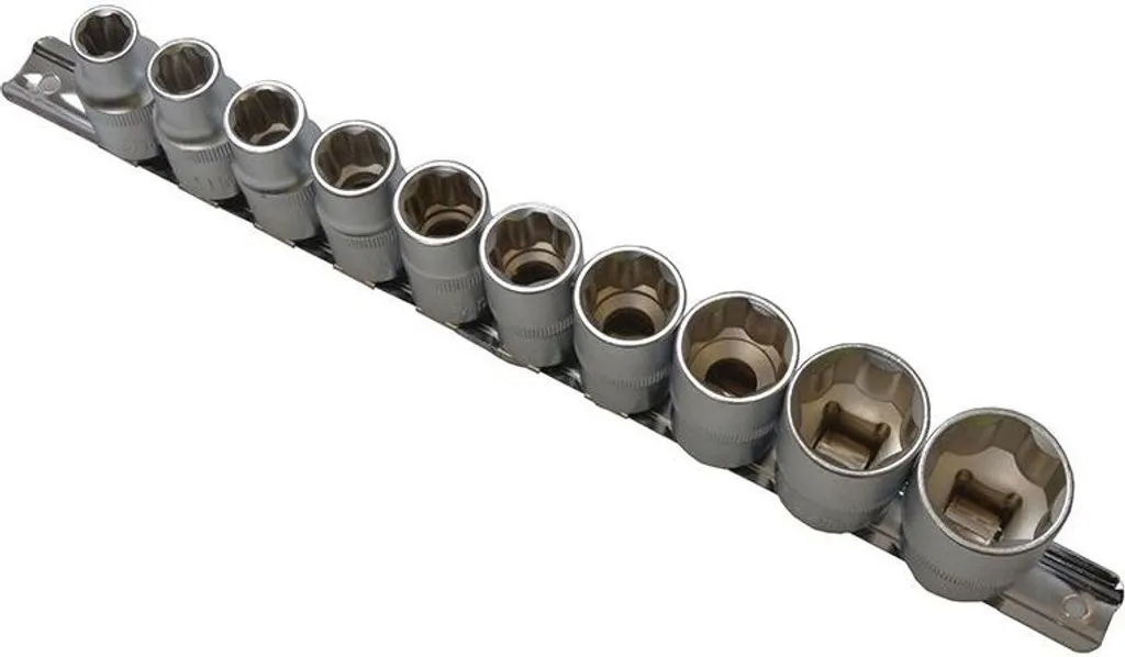 BlueSpot Tools - Set di 10 bussole su rotaia con attacco metrico da 1/2 pollice