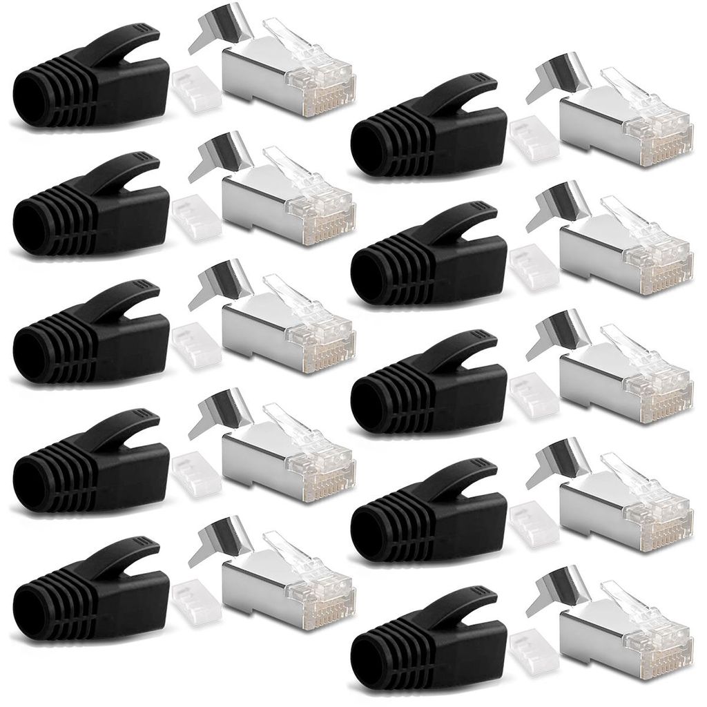 10x Netzwerkstecker CAT 7 6A RJ45 LAN Netzwerk Crimp Produktbild 