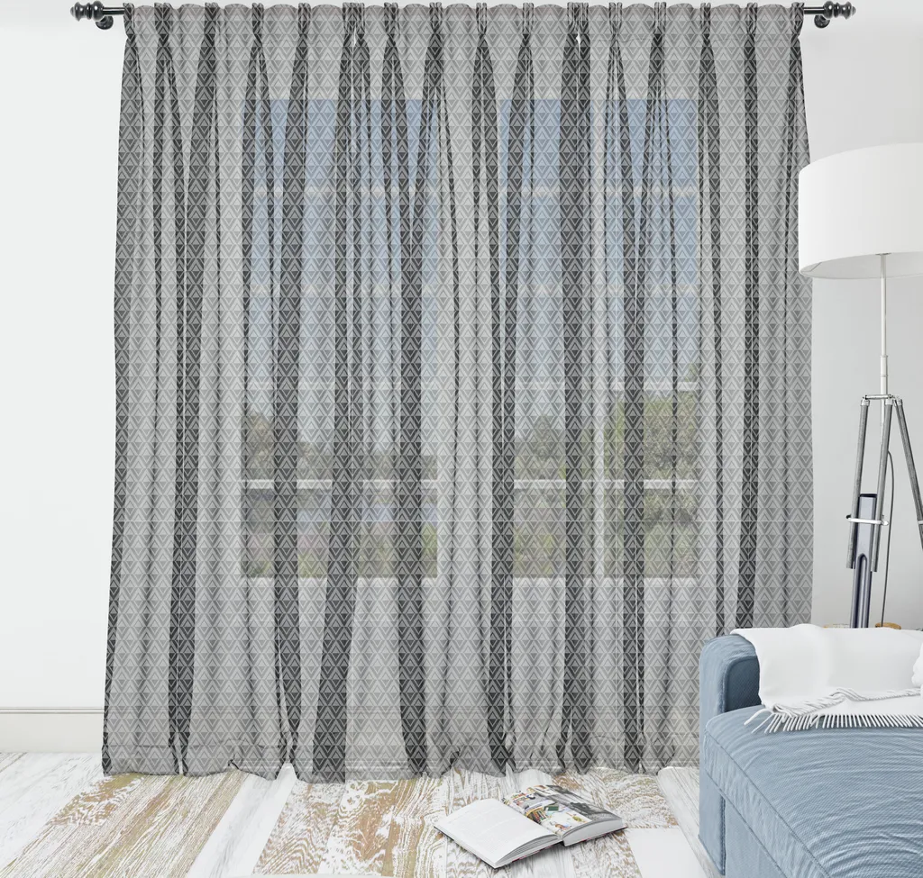 Decorazione Parete Moderna ABAKUHAUS - Arazzo Chevron Grigio Satin 220x274