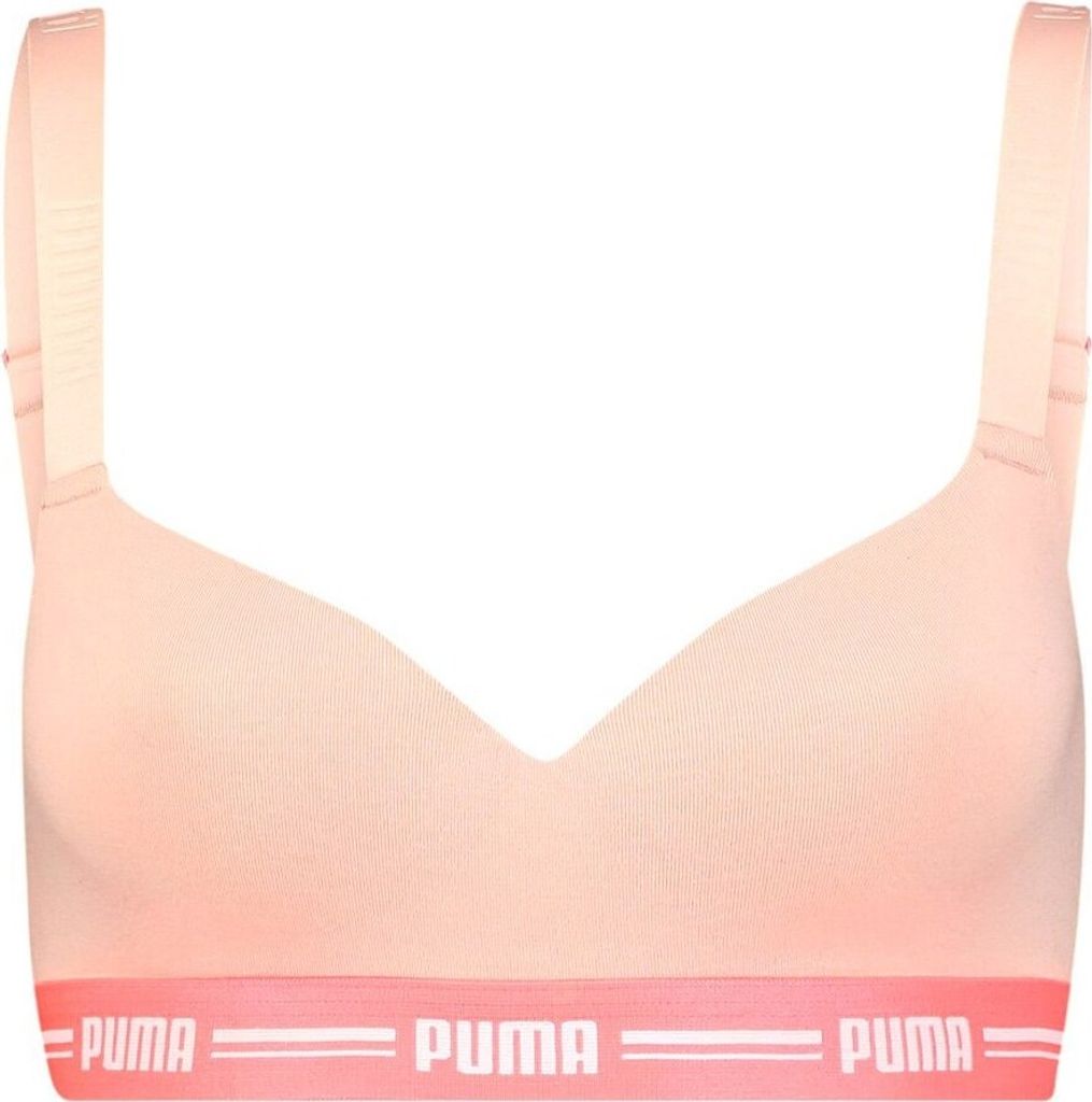 PUMA Damen Padded Top Bra Bustier, Farbe:Rosa, Artikel:-004 neon light pink, Wäschegröße:S