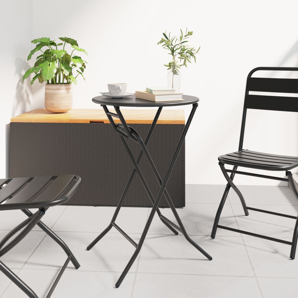 Desgin Klapptisch für den Garten Anthrazit Ø50x72 cm Stahl - Gartentische 42010320