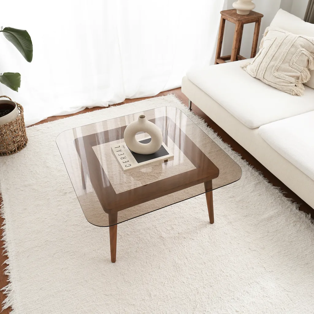 Table Basse Industrielle Bronze et Bois Smart Skye Decor Robuste 80x80 - 4