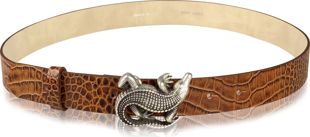Ledergürtel Lianne geprägtes Material mit Reptilschließe von collezione alessandro