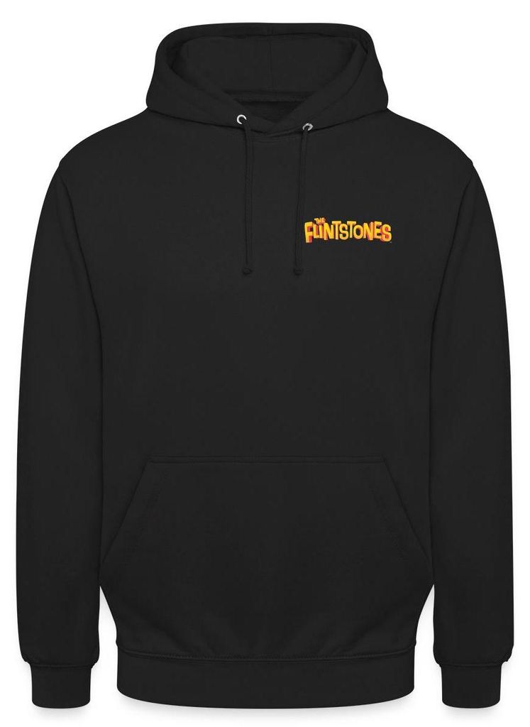 Spreadshirt The Flintstones Front- & Backprint Bedrock Crew Uni Hoodie, L, Schwarz