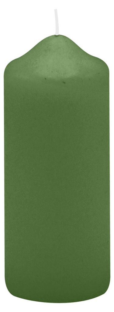 Spitzkopf Stumpen Kerzen Grün 10 x Ø 4 cm, 12 Stück