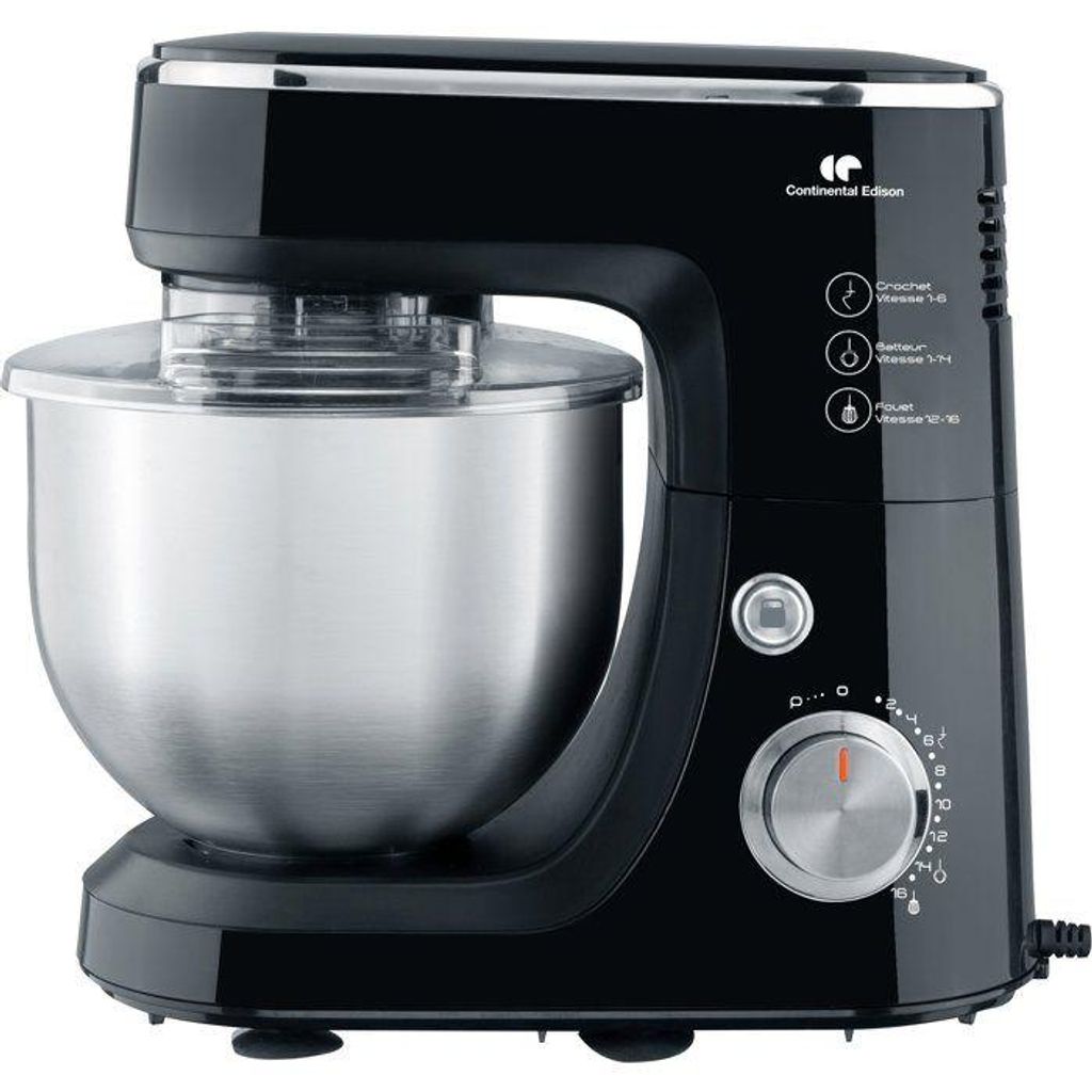 CONTINENTAL EDISON Standmixer CERP800B2 800 W 4,3 l 10 Geschwindigkeiten mit Pulse, Edelstahl-Schüssel, Knethaken Flachrührer Schneebesen, Anti-S...
