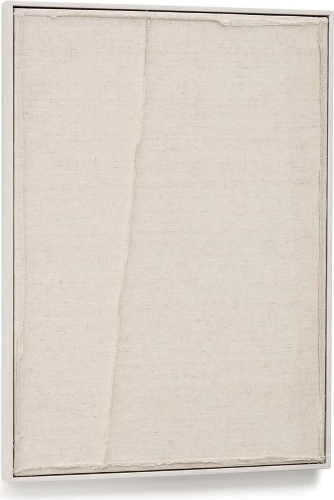Bild Maha 4 x 52 x 72 cm Kiefernholz Segeltuch Leinen Beige