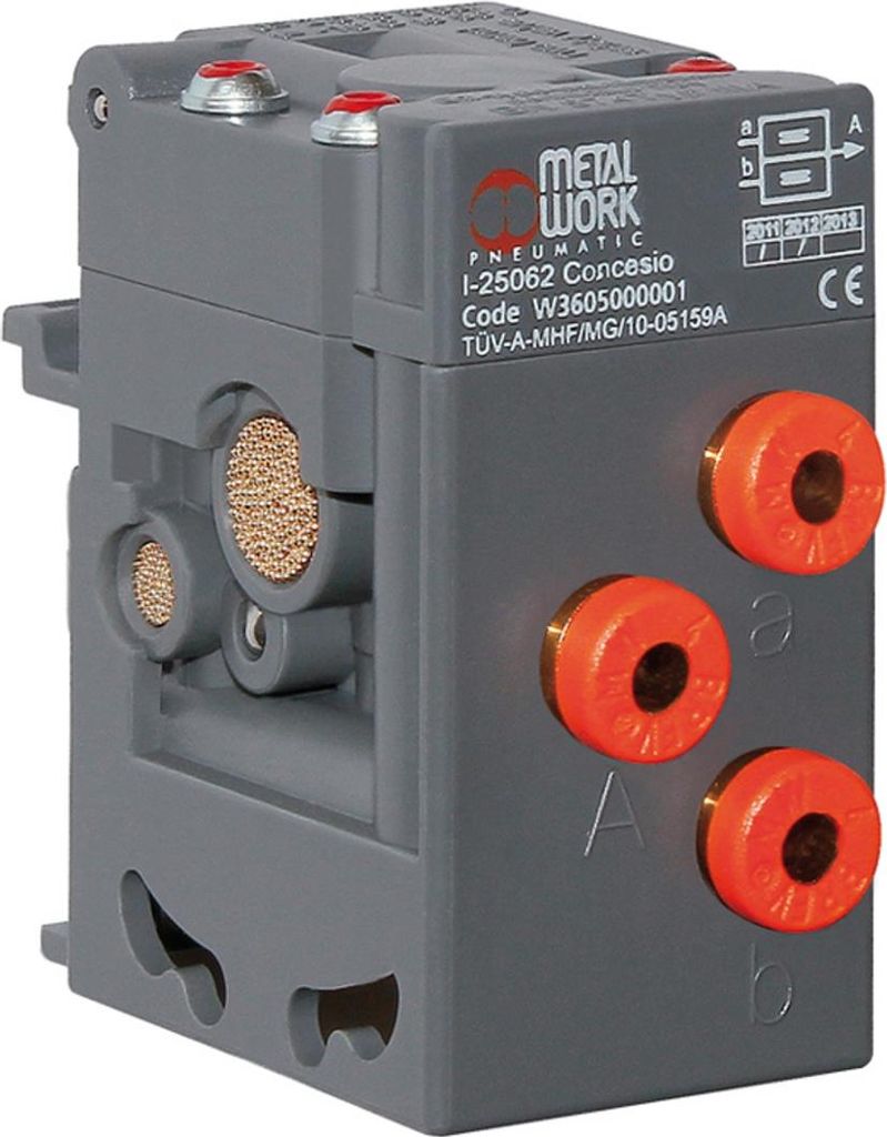 Riegler Zweihand Sicherheitsventil, ohne Konsole, Anschluss Schlauch 4 mm