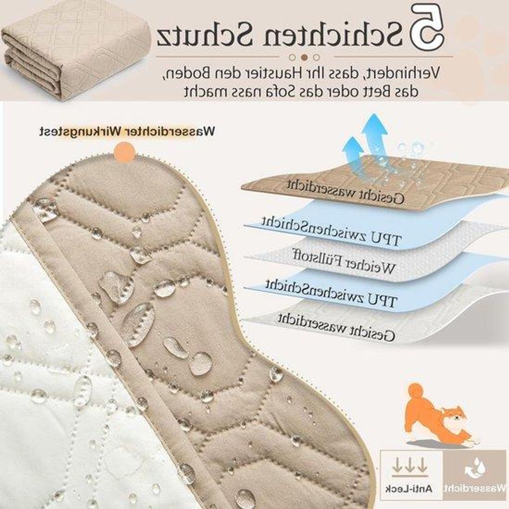 Wasserdichtes Hundedecken für Sofa - Schutz für Möbel - Doppelte Verwendung - 102x150 cm - Kaki