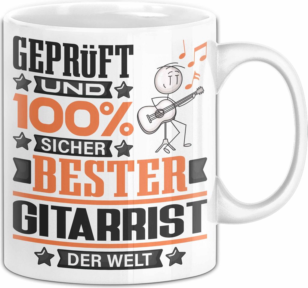 Gitarrist Geschenk Lustiger Spruch für Gitarrist Geschenkidee Bester Gitarrist Der Welt (Weiß)