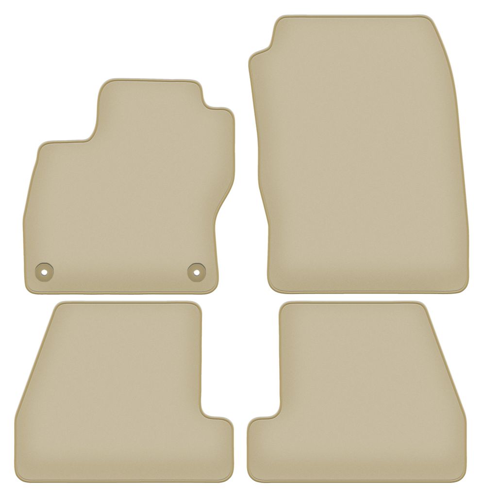 Velours-Fußmatten PREMIUM beige passend für Ford Focus MK3 (2010-2018, Schrägheck, Limousine, Kombi) – mit Befestigungen – passgenau