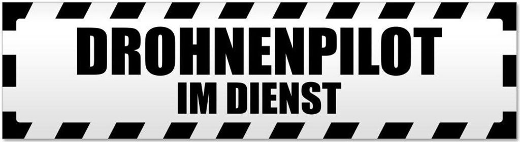 Kiwistar Drohnenpilot Dienst gestreift Magnetschild Schild magnetisch - 60cm Schwarz - Magnetfolie für Auto PKW Kfz