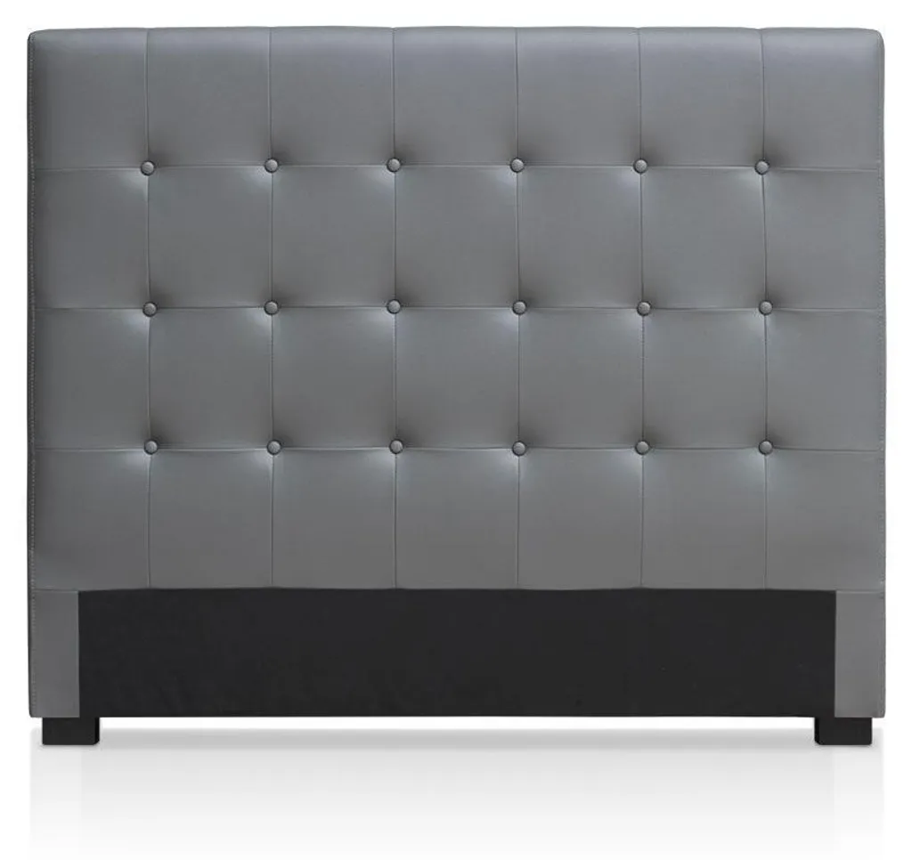 Tête de lit 140cm tissu gris Luxor pour lire confortablement
