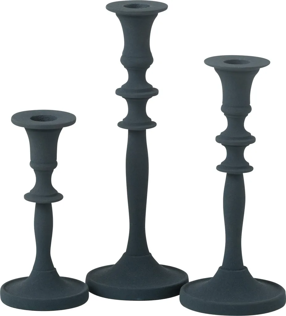 Décorez votre Table avec le Set de 3 Bougeoirs Klass en Aluminium Noir