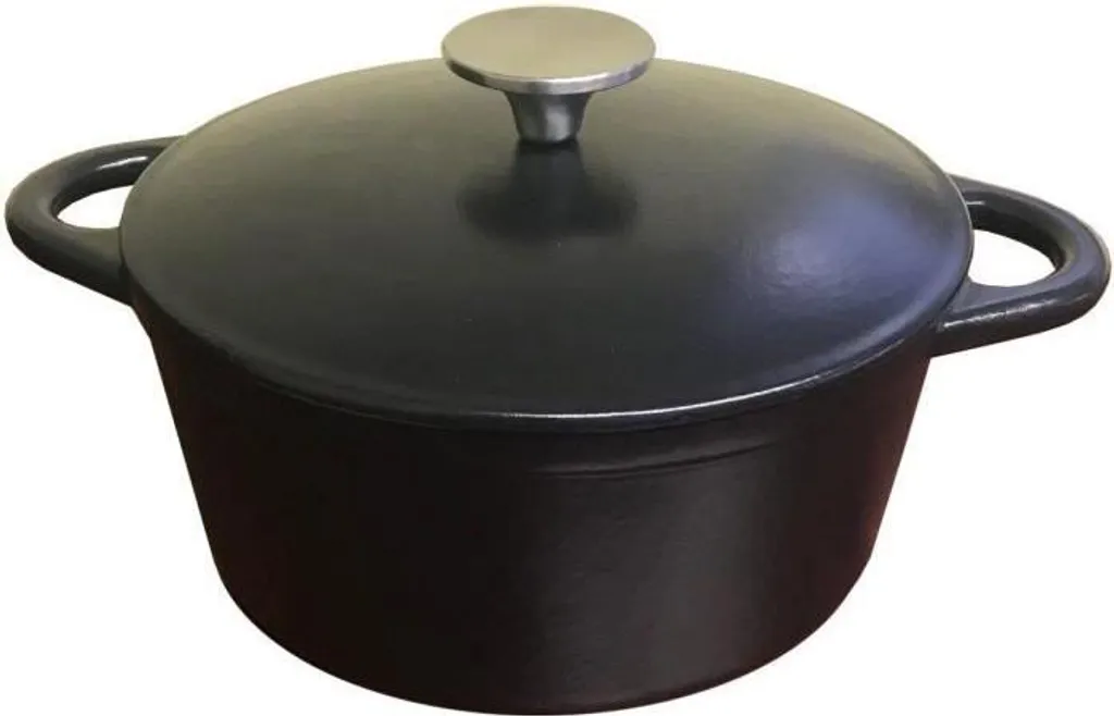 Baumalu Cocotte Ghisa Nero Opaco 26cm | Design Moderno per Cucina a Induzione