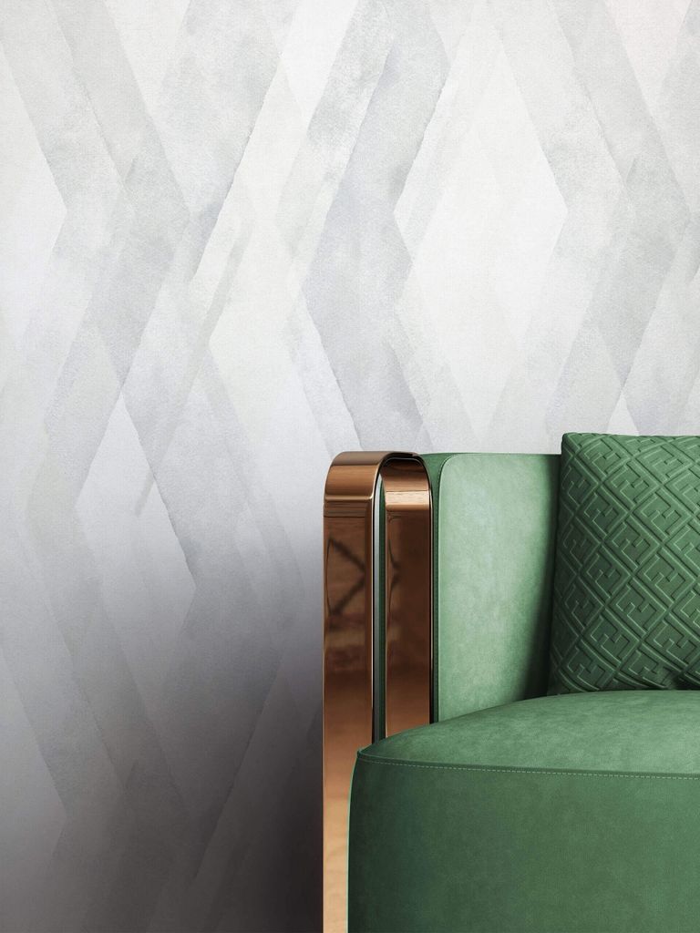 NEWROOM Tapete Grau Vliestapete Rauten - Mustertapete Grafisch Weiß Muster Grafiktapete Modern