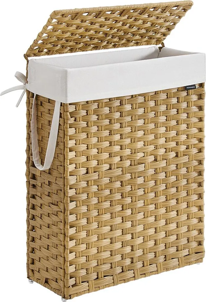 Coffre à linge aspect rotin de 55 litres résistant à l'humidité de bain