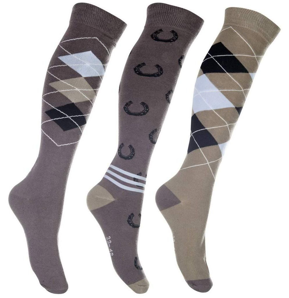 HKM Reitsocken Cardiff (3er Set) Navy/olivgrün 39-42