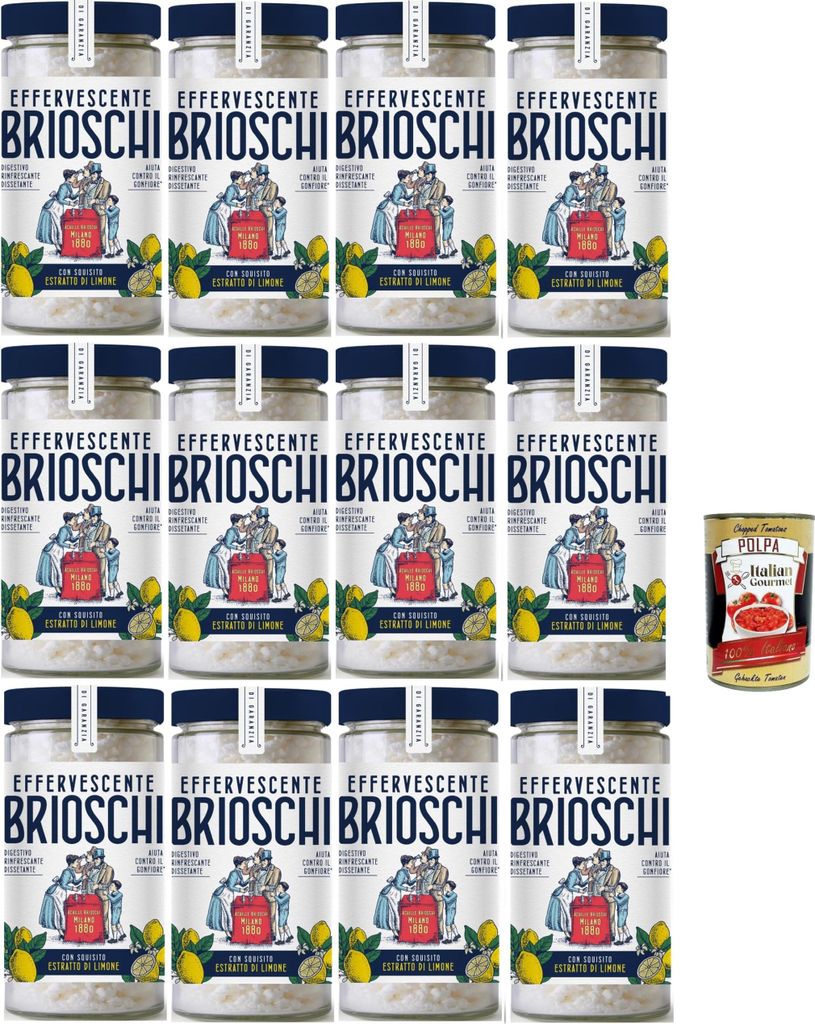 Brioschi Digestivo, Erfrischend und durstigem Verdauung, limone Erfrischendes Verdauungs-Auflösen mit Zitronengeschmack 12x 200gr + Italian Gourme...