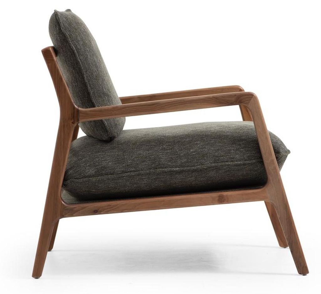 Sessel Ohrensessel Stoff Grau Wohnzimmer Polyester 1 Sitzer Modern Neu