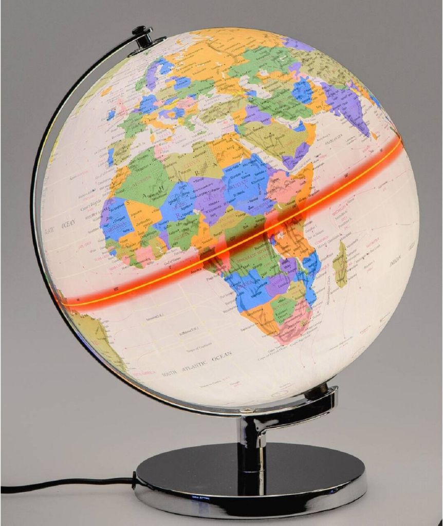 Dekoobjekt, Lampe Globus H. 32cm mit Licht creme bunt Formano WA