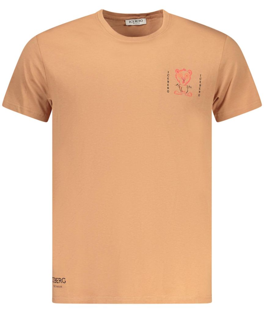 Stylisches Herren Kurzarm T-Shirt Braun mit Print und Rundhals