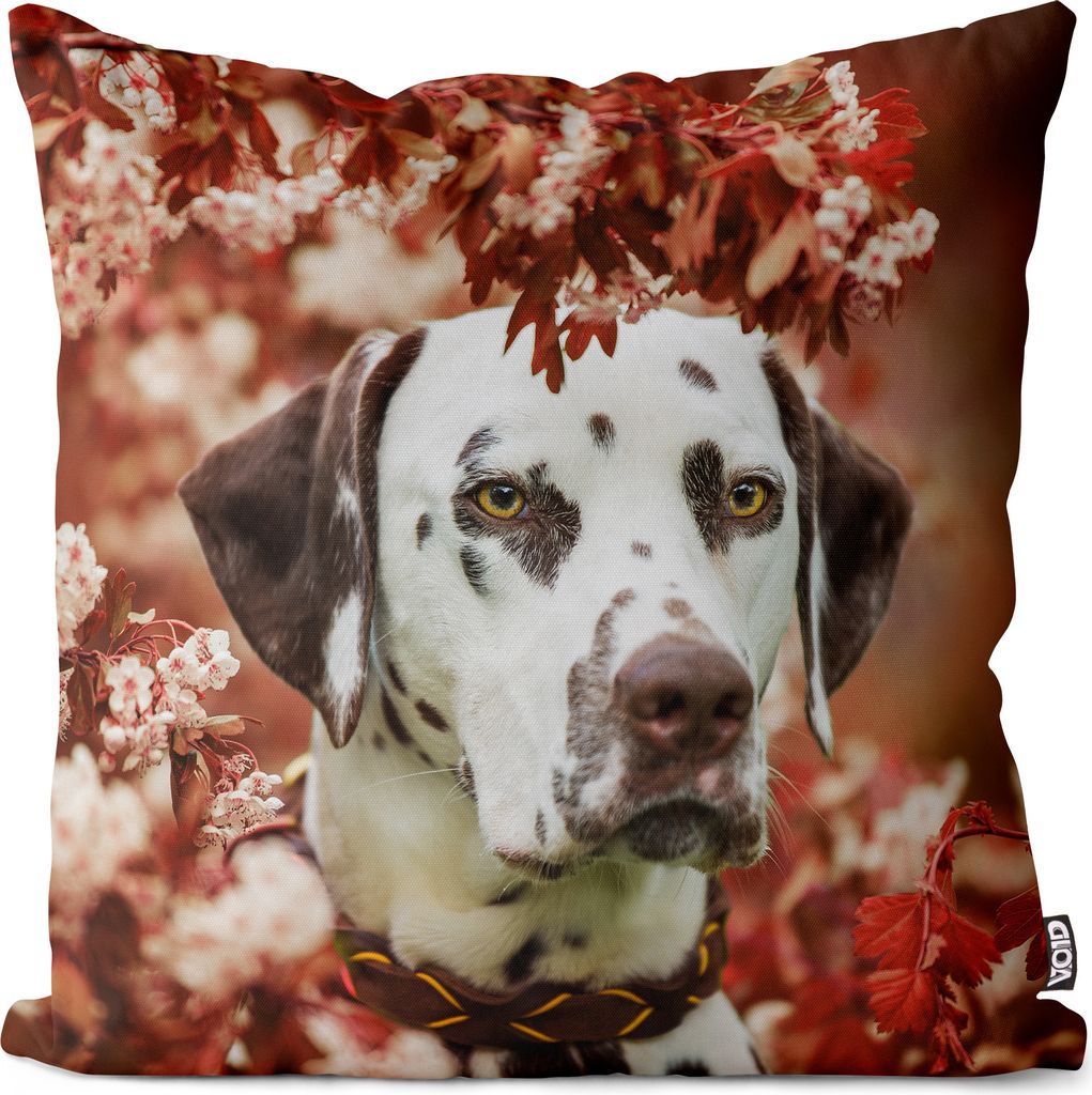 VOID Dalmatiner Kirschblüten Garten Kissenbezug Kissenhülle Polyester Dekoration Outdoor Dekokissen