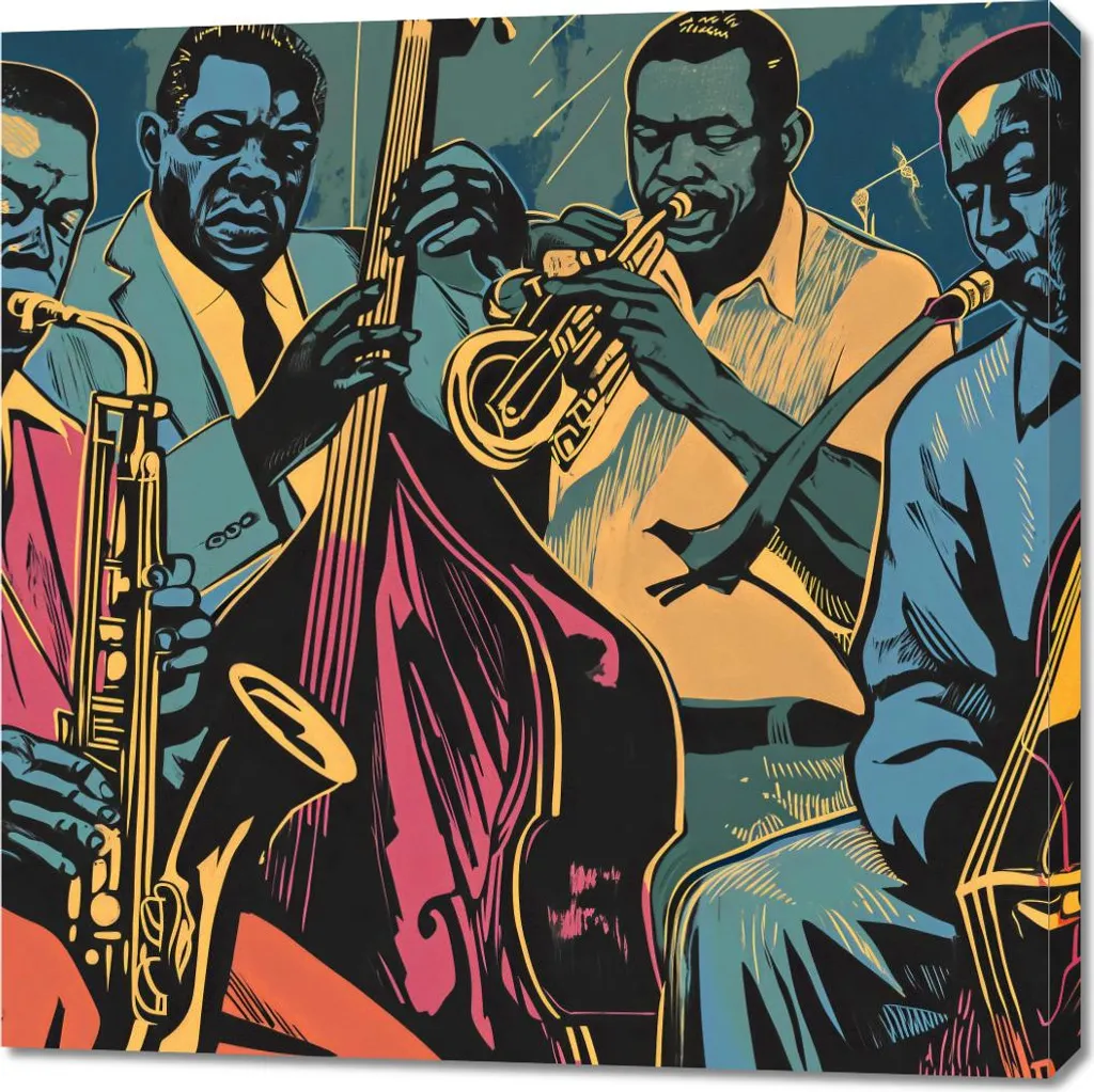 Image Jazzmani à Gazé 90 x 90 cm - Finition Premium et Texture Unique