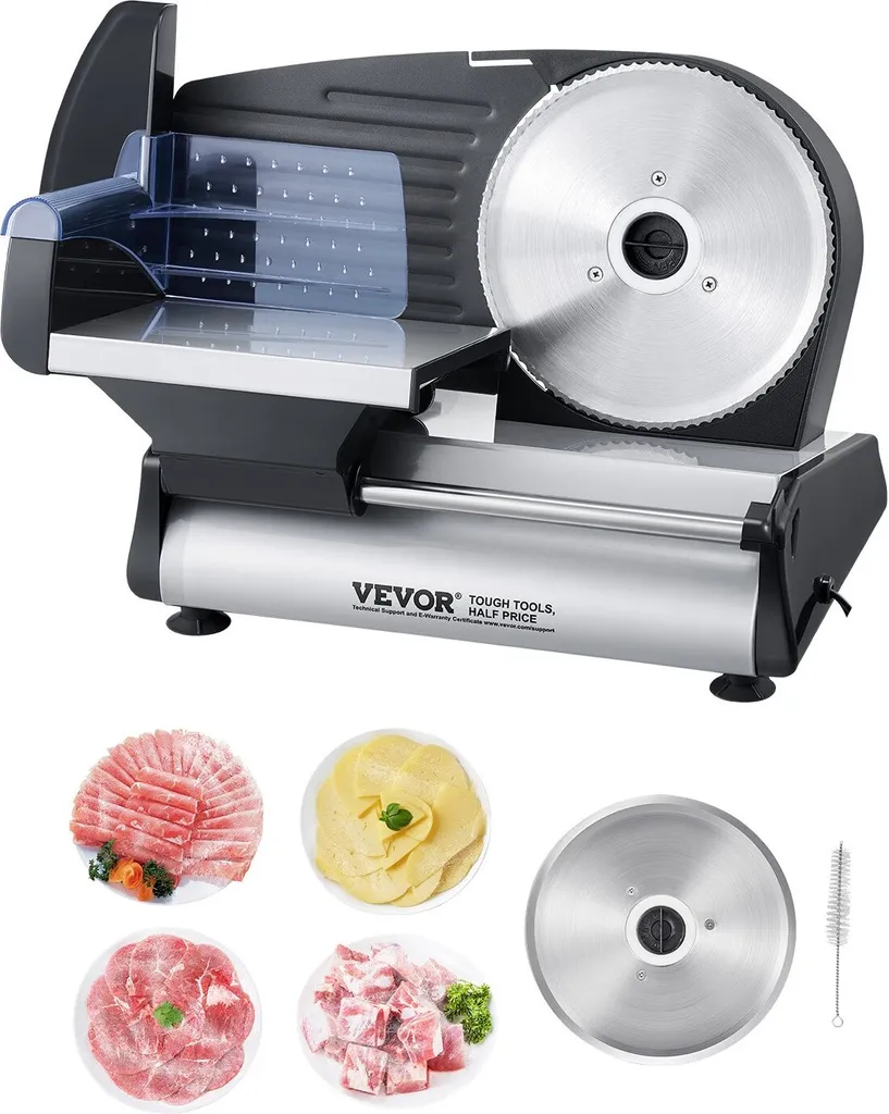 Trancheuse de cuisine 180W avec lame réglable 0-15mm acier inoxydable