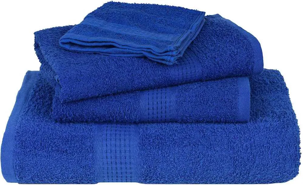 Set 2 Asciugamani ALCLEAR 50x100 Cm - Spugna 500g/m², Colore Jeans Blu, Oeko-Tex 100 - 5