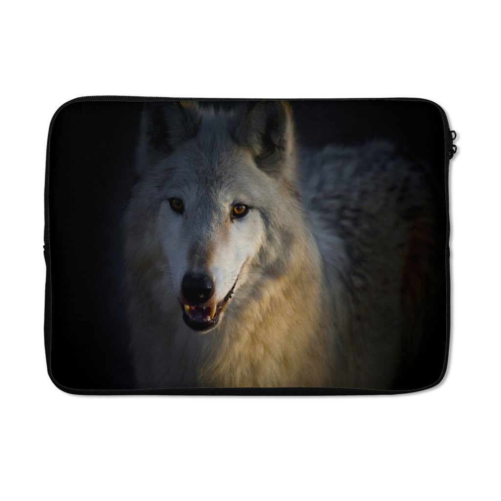 MuchoWow Laptop Hülle 14 ZollNahaufnahme eines arktischen Wolfs Laptoptasche - Laptoptasche - Stoßsicher - Schutzhaube