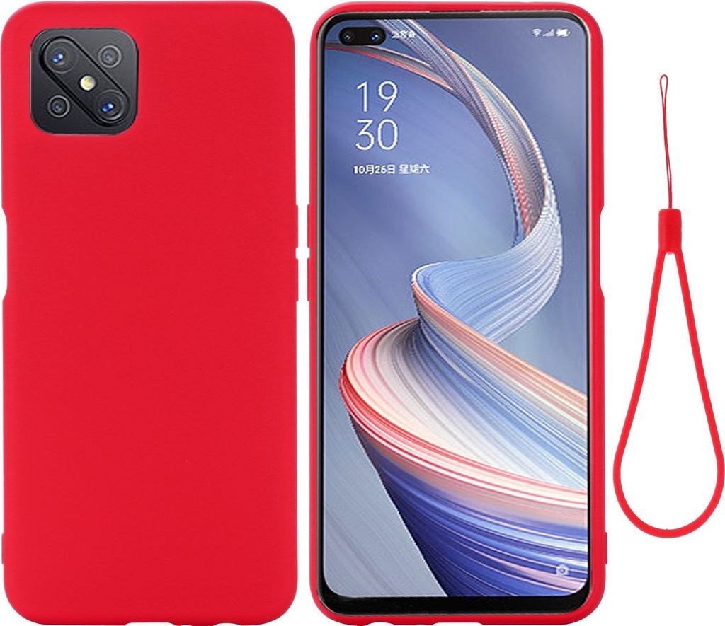 Mobigear Rubber Touch OPPO Reno 4 Z 5G Silikon Hülle Backcover - Rot