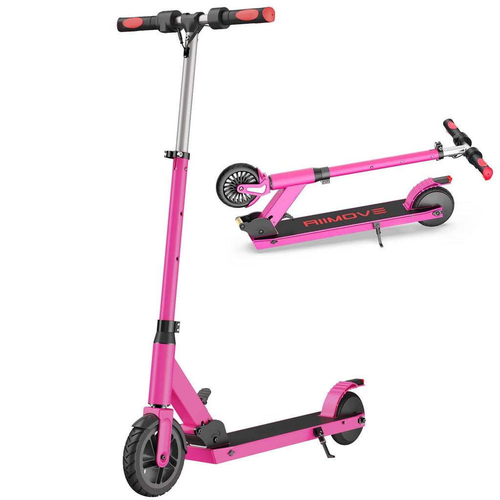 Elektroscooter Für Kinder und Jugendliche 6-14 Jahren, LED-Anzeige, Klappbarer Elektroroller 150W, Reichweite 10-15 km, 5Ah Akku, Bis 18 km/h, Rosa
