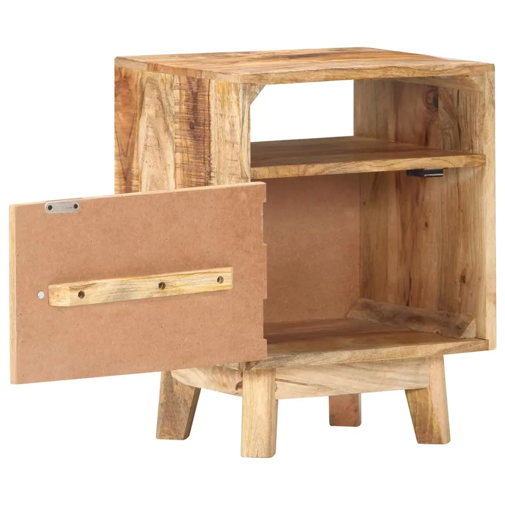 Table de nuit en bois de manguier rugueux design industriel 40x30x50