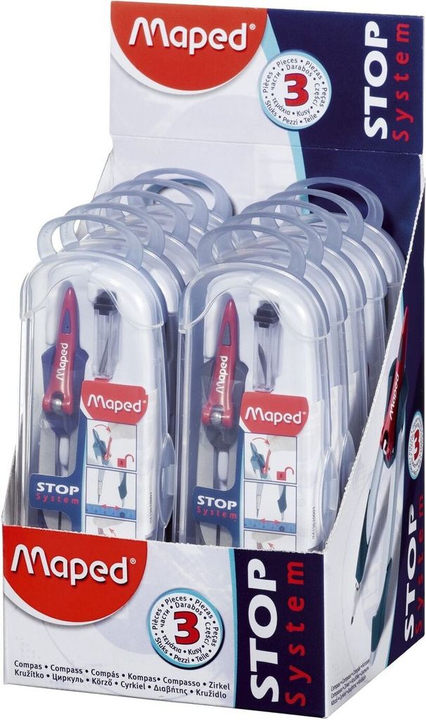Maped 196100 Kompasový box 3-dielny Stop systém 190 mm Obrázok produktu 