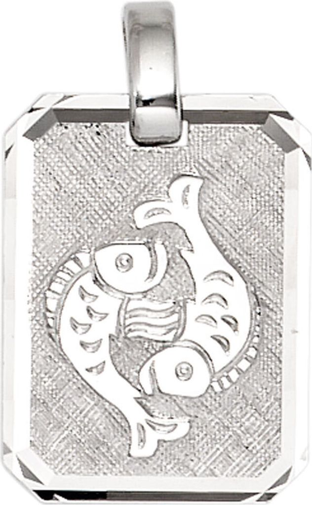 Anhänger Sternzeichen Fische aus 925 Silber teilmattiert Horoskop