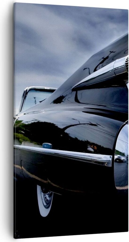 Bild auf Leinwand - Leinwandbild - Auto Retro Himmel - 55x100cm - Wand Bild - Wanddeko - Wandbilder - Leinwanddruck - Bilder - Kunstdruck - Wanddek...