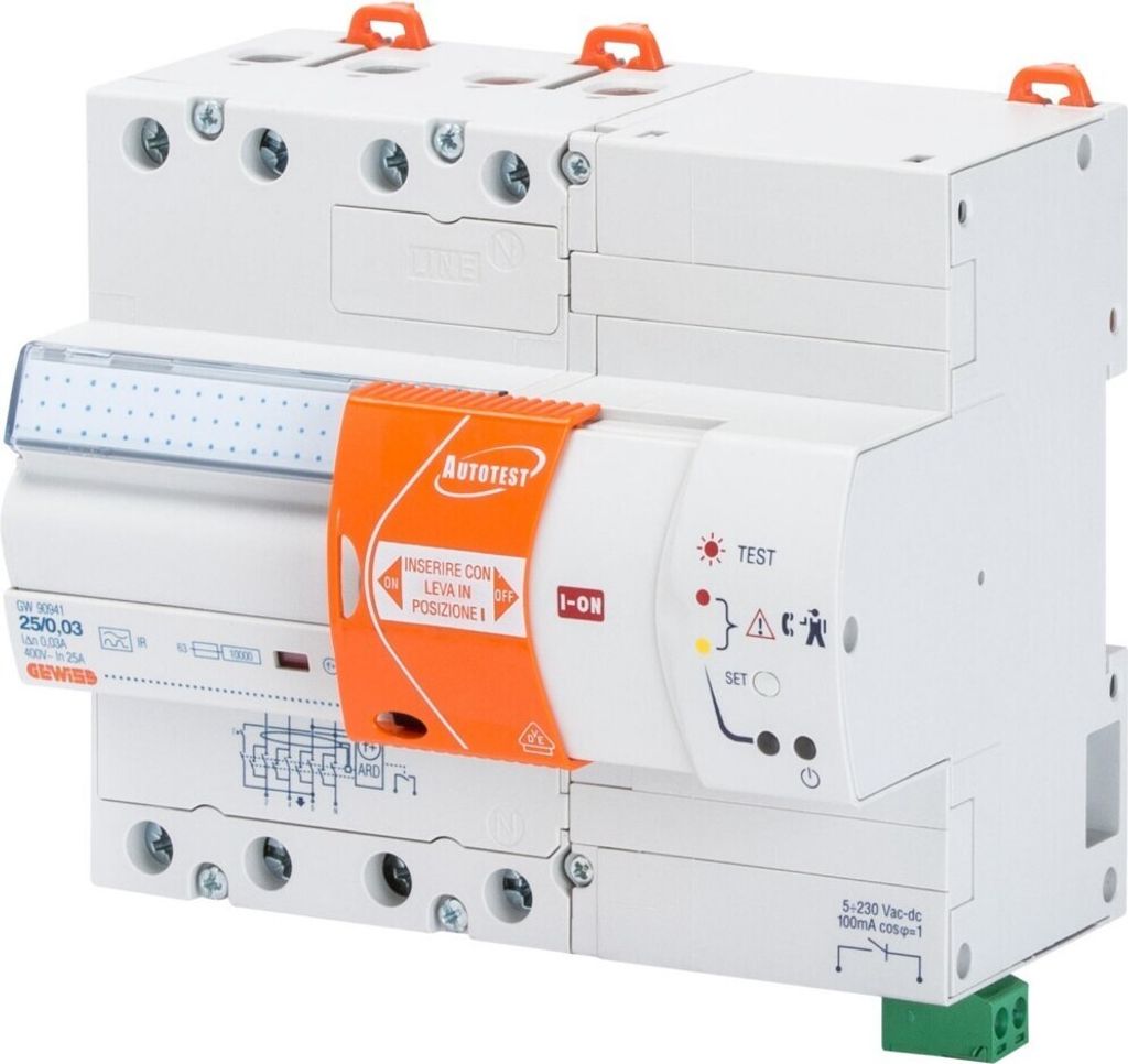 GEWISS FI-Schutz mit Zusatz 4p 400V 40A 0,03A