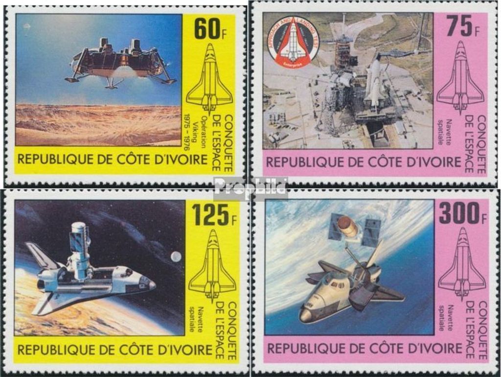 Briefmarken Elfenbeinküste 1981 Mi 680-683 (kompl.Ausg.) postfrisch Raumfahrt