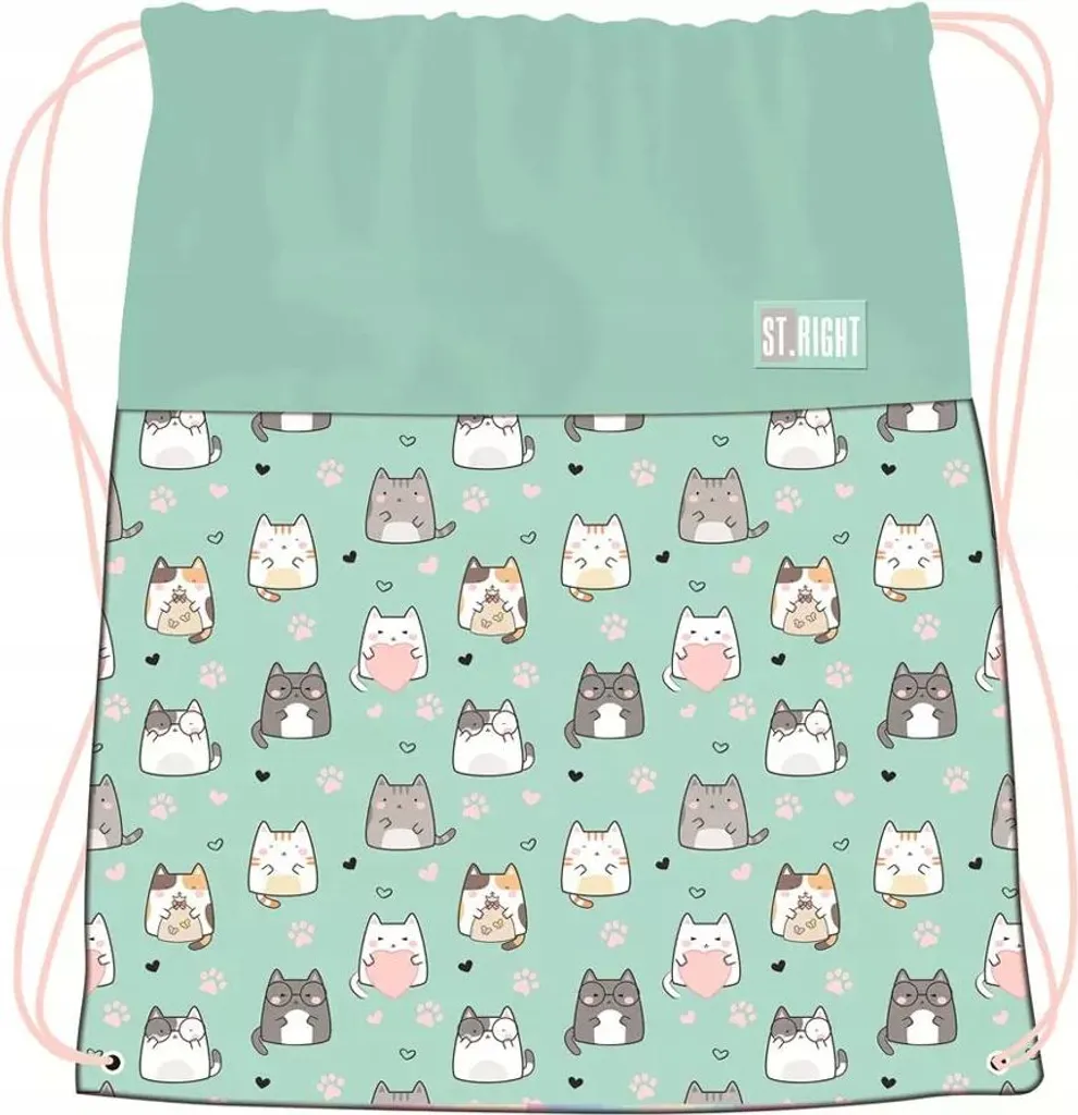 Borsa per la scuola Zaino per scarpe ST.RIGHT Charming Cats Pratico alla moda
