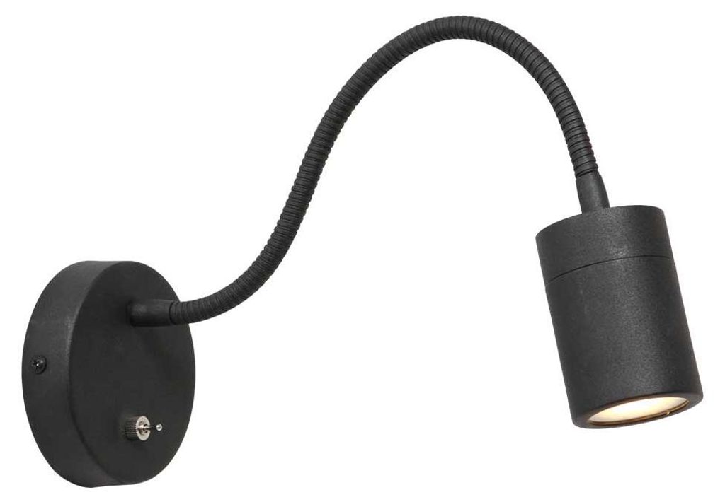 Steinhauer Wandleuchte Upround 1-flammig Schwarz Matt 25x10cm